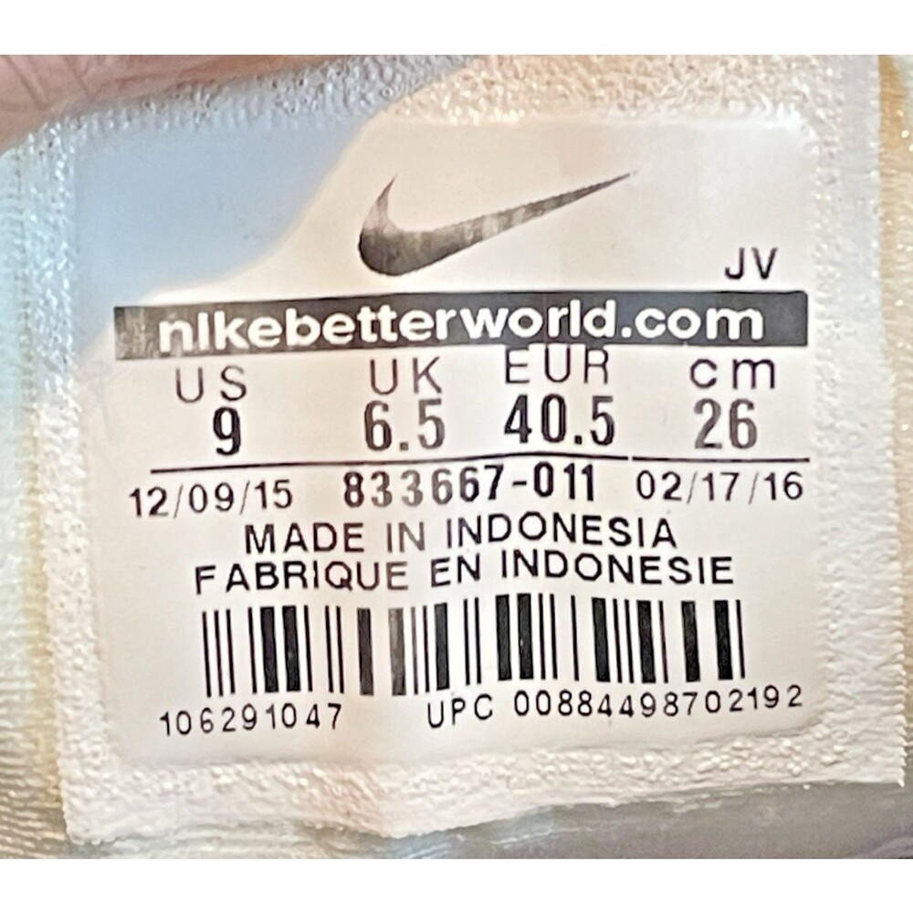 Womens Nike 7 Kaishi 2.0 #833667-011 White/Black Design Running Shoes sz 7 - Picture 7 of 8